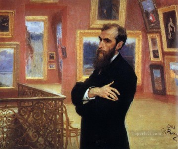  1901 Works - portrait of pavel tretyakov founder of the tretyakov gallery 1901 Ilya Repin